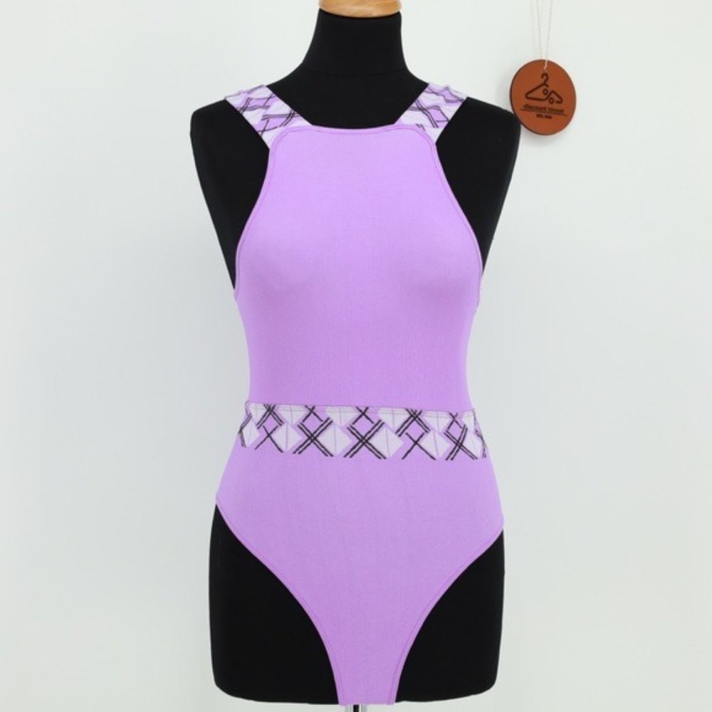 FREE PEOPLE Argyle Thong Bodysuit